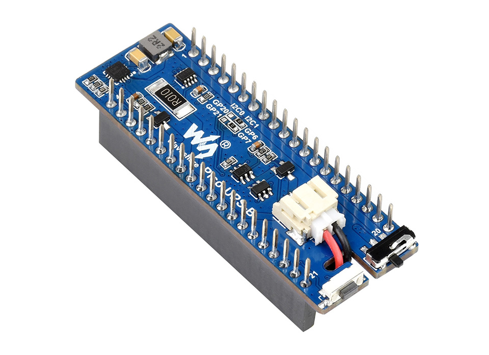 UPS Module for Raspberry Pi Pico Board Uninterruptible Power Supply UPS HAT Power Management Expansion Board 5V Monitoring Battery Operating Status via I2C Bus