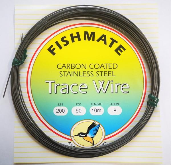 Fishmate Carbon Coated TraceWire 60lb 27kg 2 sleeve