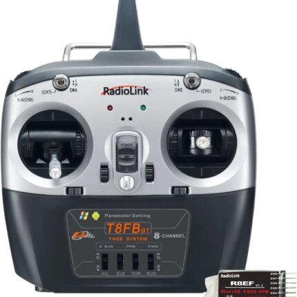 Radiolink T8FB 2.4GHz 8 Channels RC Remote Transmitter and Receiver R8EF Dual Stick Controller 
 for RC Airplane Aircraft Boat Car and More(Mode 2)