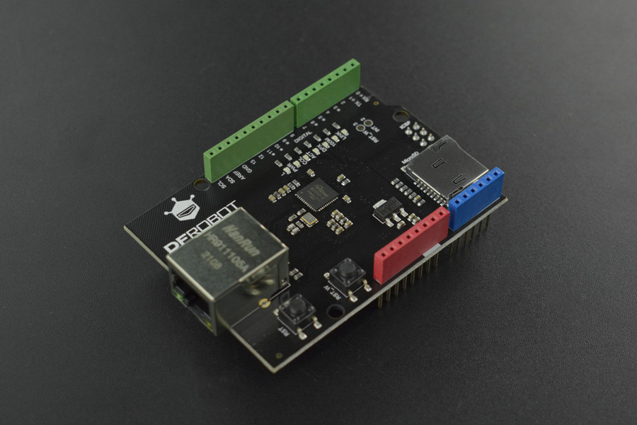 DFR0125 DFRduino Ethernet Shield V2.1 (Support Mega and Micro SD)