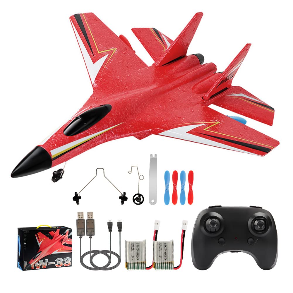 Drone Red SU-35 Pepisky RC Plane Remote Control Airplane Ready to Fly 2.4GHZ 2 Channel RTF RC Glider Easy to Fly for Kids Beginners and Adults