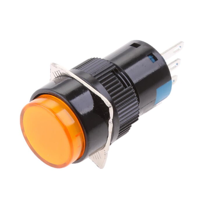 LED PUSH BUTTON YELLOW 4P