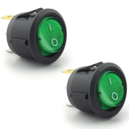 KCD2 6A 250V GREEN ON-OFF ROUND