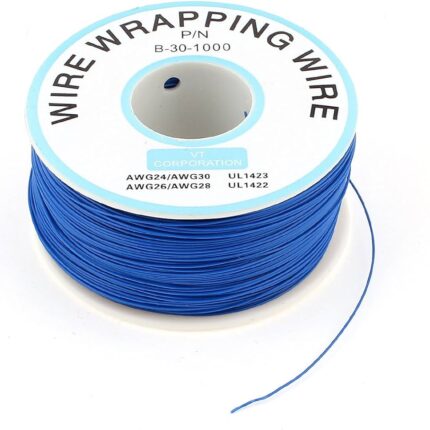 B-30-1000 Insulated PVC Coated 30AWG Wire Wrapping Wire-Blue-230 Meters