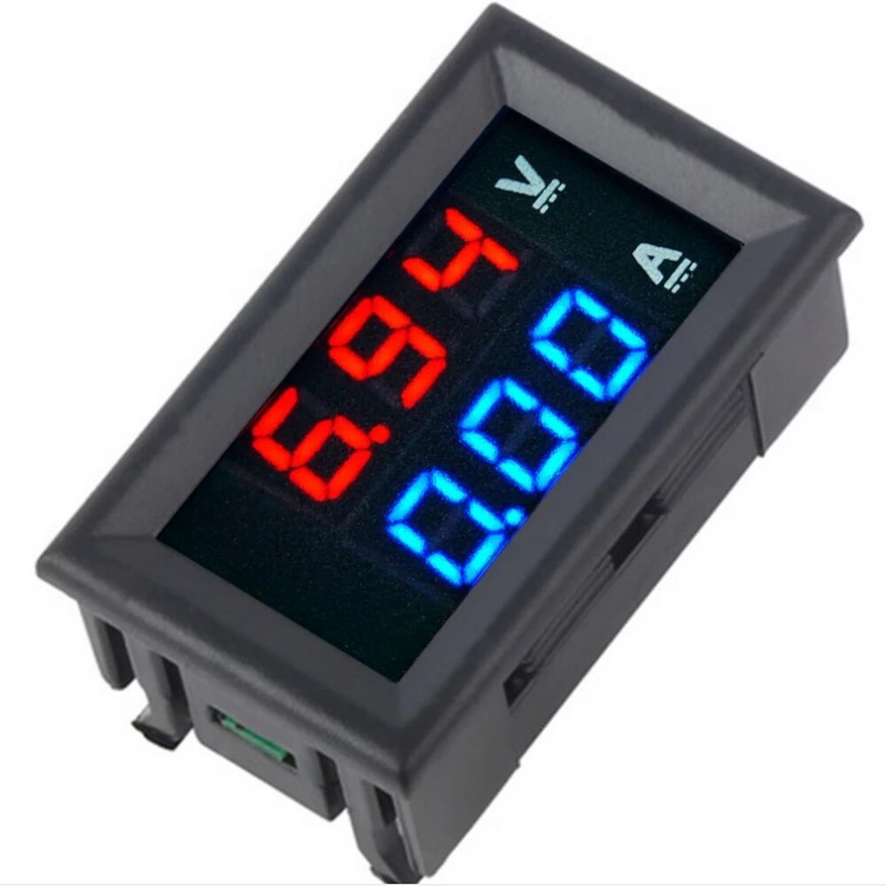 DC1-100V 10A Digital Voltmeter Ammeter Voltage Current Indicator Black 12x3x8centimeter