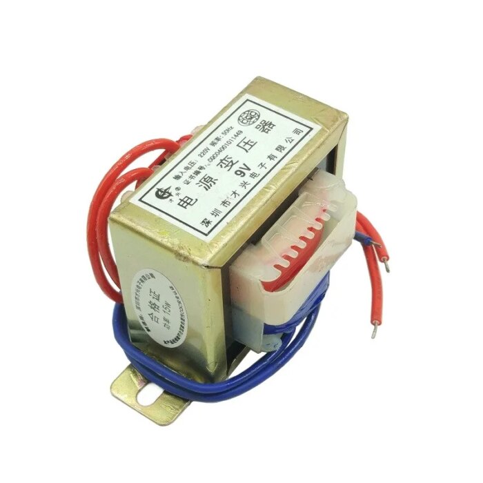 Transformer AC220V 50Hz to AC 9V 5W EI Type Iron Core