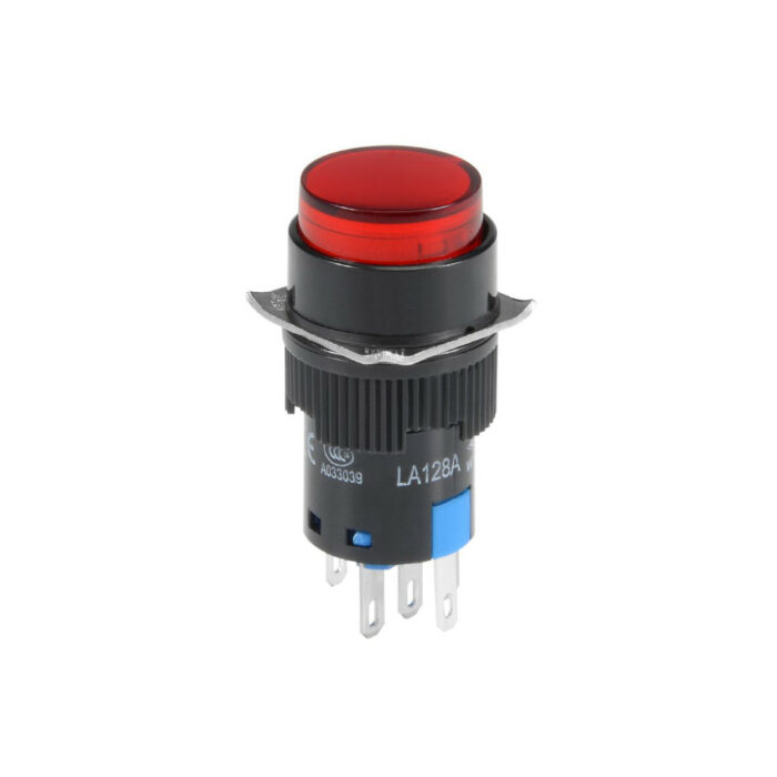 LED PUSH BUTTON RED 6P