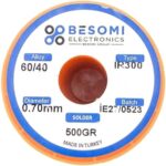 Besomi Electronics Solder Wire, High-Quality Tin-Lead Alloy, Multiple Diameters and Weights for Precision Electronics Soldering (0.70MM 500GRAMS)