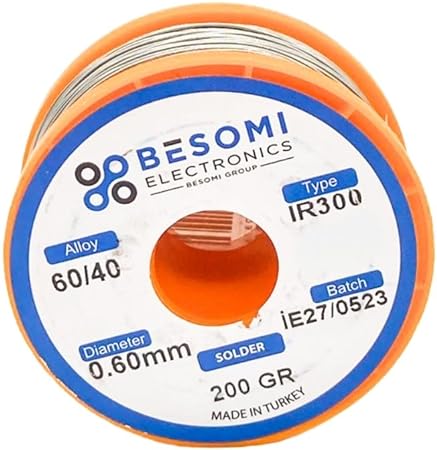 Besomi Electronics Solder Wire, High-Quality Tin-Lead Alloy, Multiple Diameters and Weights for Precision Electronics Soldering (0.6MM 200 GRAMS)