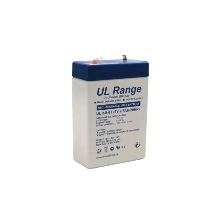 UL2.8-6 - Ultracell, 2.6Ah, 6V, Lead-Acid Battery