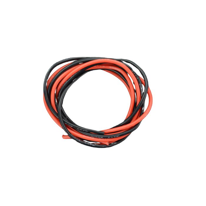 High Temperature Resistant Silicone Wire (18AWG 0.75mm2 1m Red & Black)