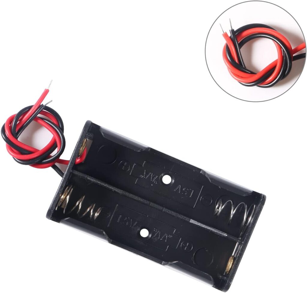 1.5V AA 2-Way Battery Holder - Durable Battery Storage Container for Two AA Batteries .