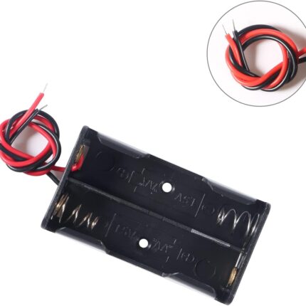 1.5V AA 2-Way Battery Holder - Durable Battery Storage Container for Two AA Batteries .