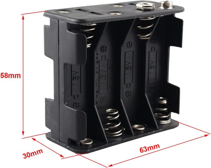 1.5AA 8-Way Battery Holder (Box type) - Secure and Durable Battery Storage Solution for Electronic Devices