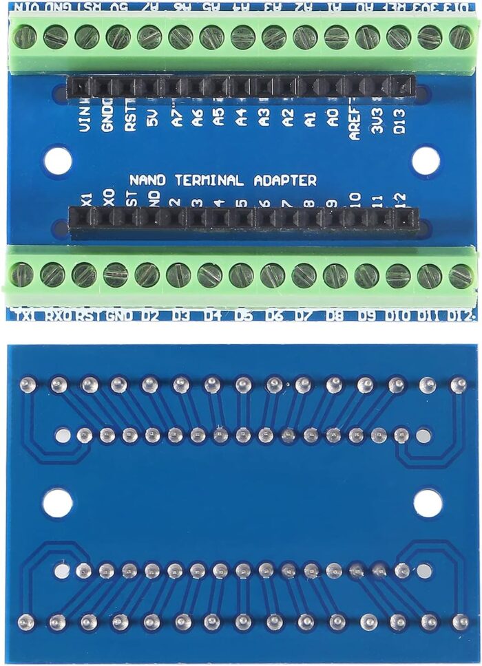 Nano Terminal Adapter V1.0 -, Compact Design for Arduino and Raspberry Pi Projects.