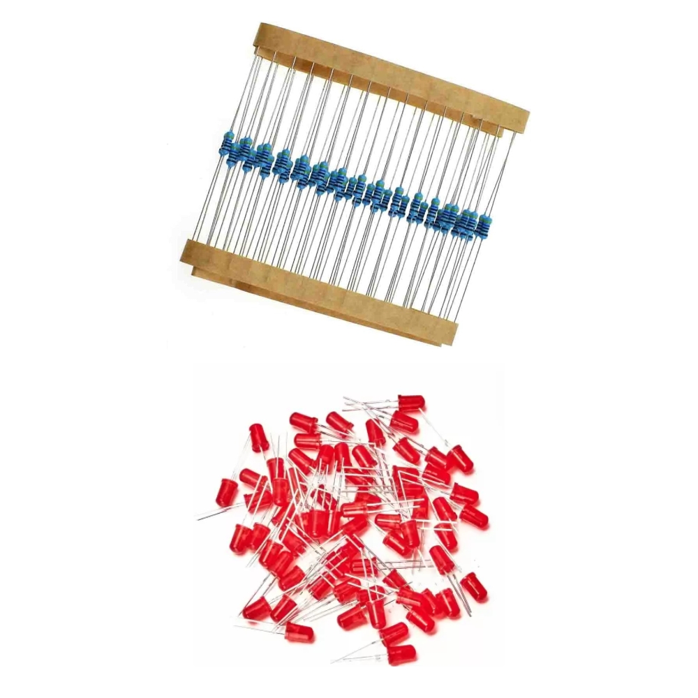 50 LED light red kit 50 200 OHM resistors for Arduino and Raspberry Red 1