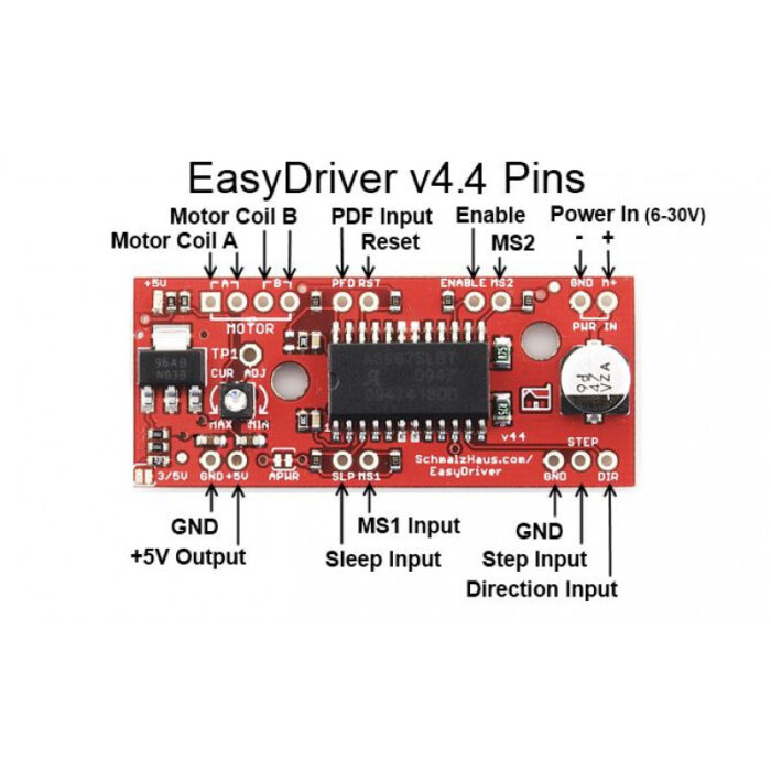 Besomi Electronics A3967SLBT Stepper Motor Driver Module - Precision Control for 3D Printer Interface & Driver Systems - EasyDriver Stepper Motor Driver