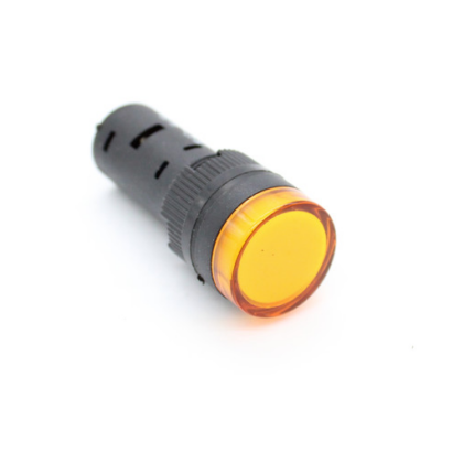 AD16-16C 24V Yellow LED Indicator - Industrial Electrical Indicator Light with 16mm Hole Diameter .