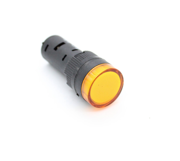 AD16-16C 24V Yellow LED Indicator - Industrial Electrical Indicator Light with 16mm Hole Diameter .