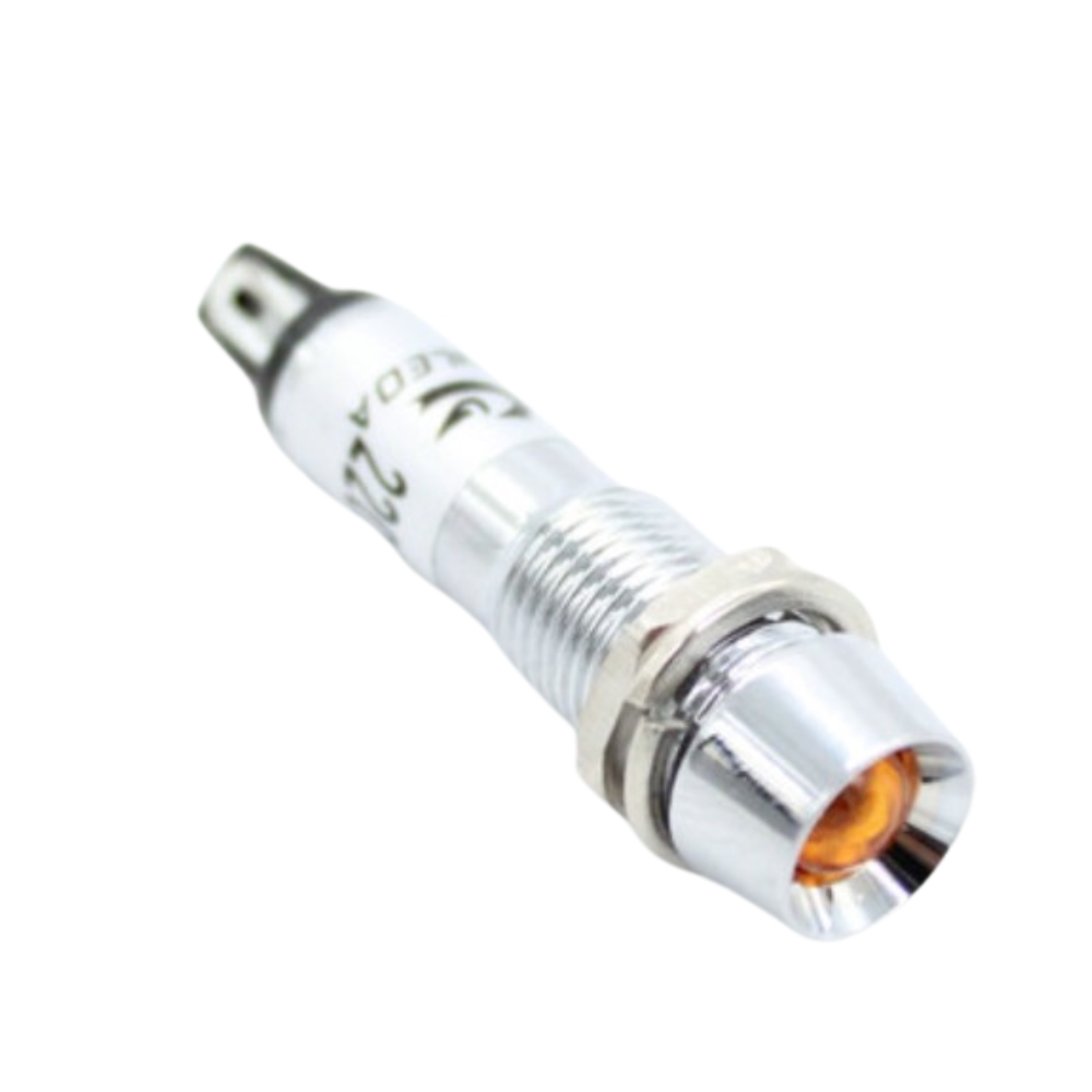 Besomi Electronics Orange LED Indicator Light - 220VAC Industrial Electrical Indicator with Orange  Head Design.