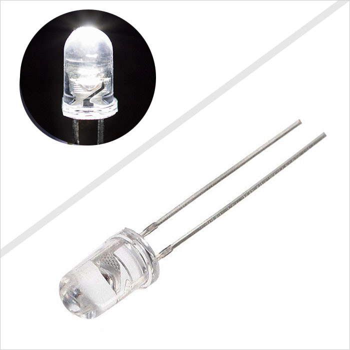 5MM Crystal White LED-High Intensity, Energy-Efficient, Long-Lasting for DIY Projects & Electronics