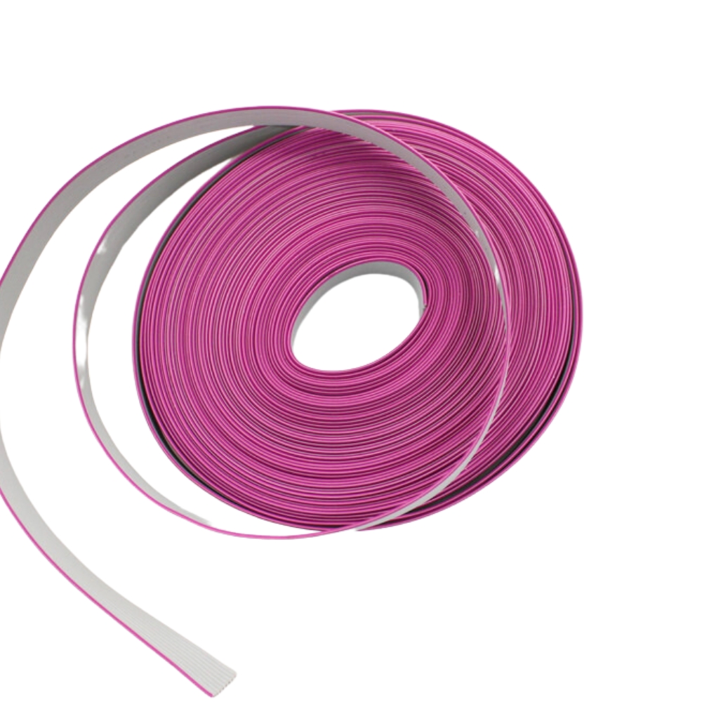 10 PIN Gray Ribbon Cable-Vibrant Magenta, Multi-Conductor, Flexible Flat Design, 28AWG, 10 Meters.