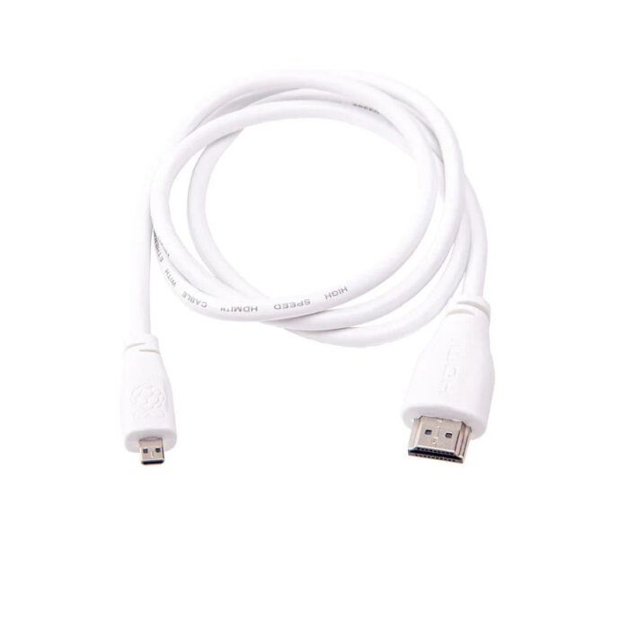 Micro-HDMI to Standard HDMI (A/M), 1m cable white